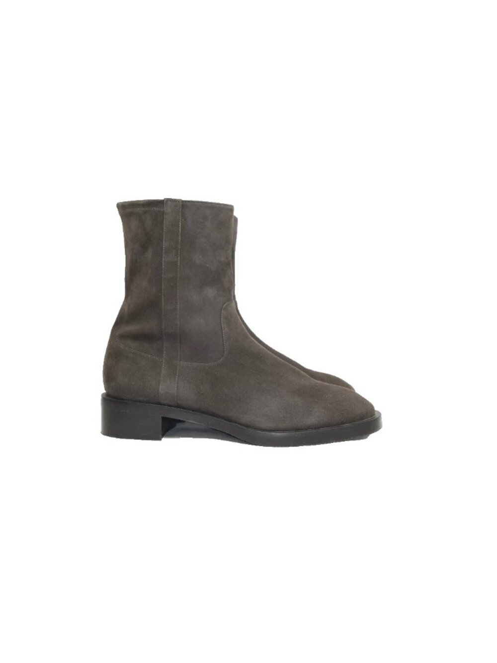 $700 STUART WEITZMAN Sadie ankle boots stretch SUEDE STACKED CHARCOAL 10 B (A13)